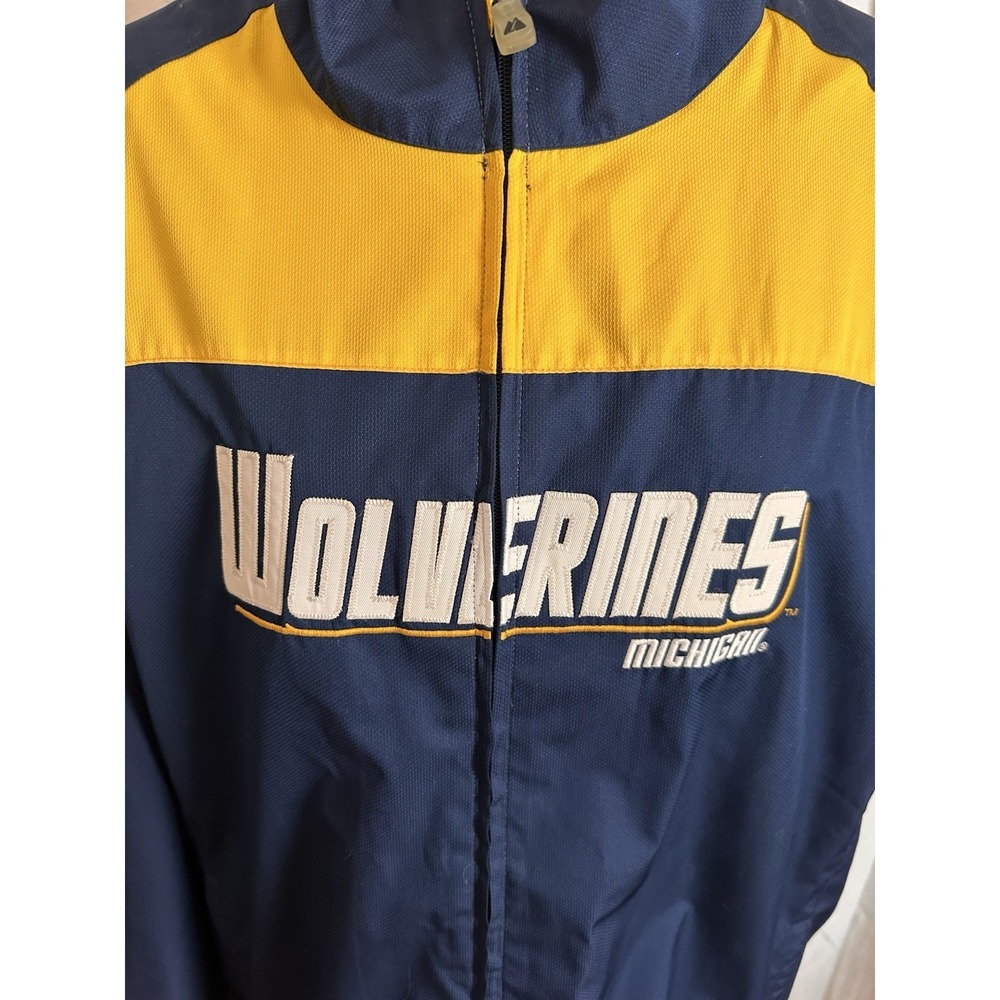 Vintage University Of Michigan Majestic Embroidered Windbreaker Jacket X-Large - Picture 4 of 7